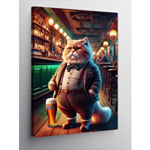 Kanvas Tablo Bardaki Obur Köpek 100x140 cm