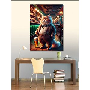 Kanvas Tablo Bardaki Obur Köpek 100x140 cm