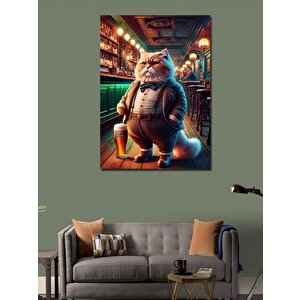 Kanvas Tablo Bardaki Obur Köpek 100x140 cm