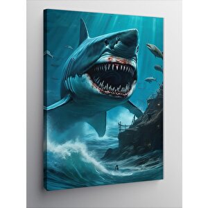 Kanvas Tablo Korkunç Köpekbalığı 70x100 cm