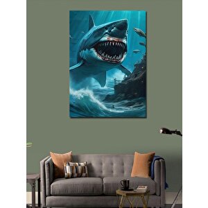 Kanvas Tablo Korkunç Köpekbalığı 70x100 cm