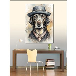 Kanvas Tablo Şapkalı Köpek 70x100 cm
