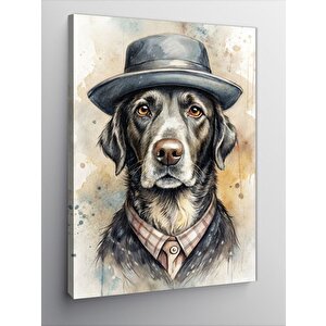 Kanvas Tablo Şapkalı Köpek