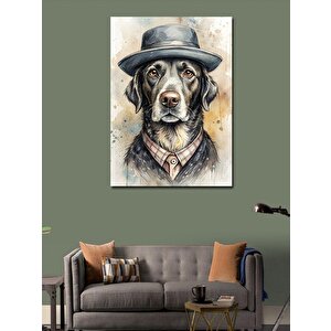 Kanvas Tablo Şapkalı Köpek