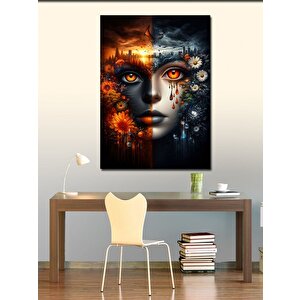 Kanvas Tablo Çiçekler Ve Kadın 70x100 cm