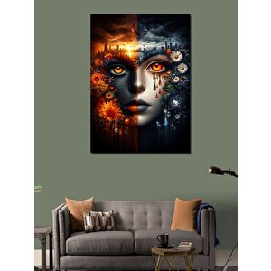 Kanvas Tablo Çiçekler Ve Kadın 70x100 cm
