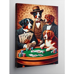Kanvas Tablo Kumarbaz Köpekler 100x140 cm