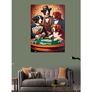 Kanvas Tablo Kumarbaz Köpekler 100x140 cm