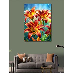Kanvas Tablo Kırmızı Çiçekler 70x100 cm