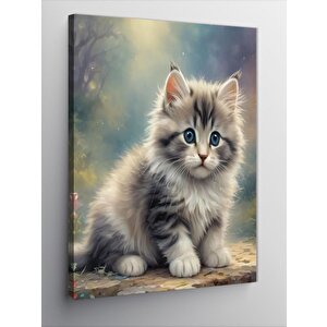 Kanvas Tablo Yavru Sevimli Kedi 100x140 cm