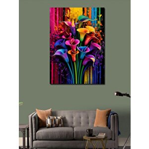 Kanvas Tablo Renkli Çiçekler 70x100 cm