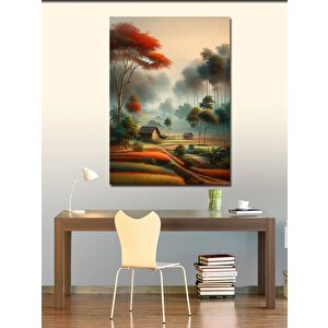 Kanvas Tablo Ormandaki Evler 100x140 cm