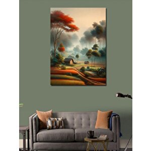 Kanvas Tablo Ormandaki Evler 70x100 cm