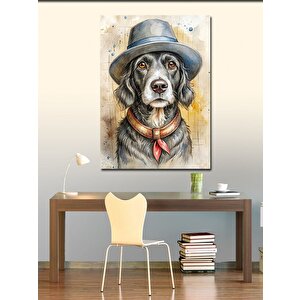 Kanvas Tablo Şapkalı Köpek