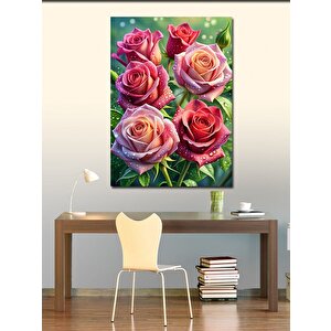 Kanvas Tablo Kırmızı Pembe Güller 70x100 cm