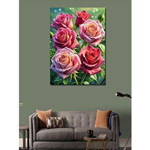 Kanvas Tablo Kırmızı Pembe Güller 70x100 cm