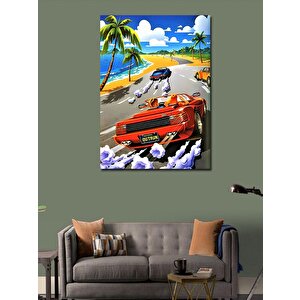 Kanvas Tablo Out Run Araba Yarışı 100x140 cm