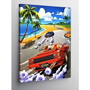 Kanvas Tablo Out Run Araba Yarışı 70x100 cm