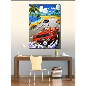 Kanvas Tablo Out Run Araba Yarışı 70x100 cm