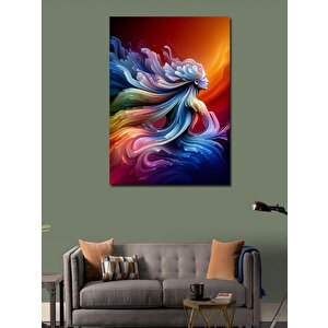 Kanvas Tablo Soyut Kadın Ve Renkler 100x140 cm