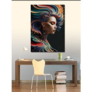 Kanvas Tablo Renkli Saçlı Kız 70x100 cm