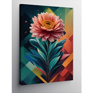 Kanvas Tablo Pembe Çiçek Ve Desenler