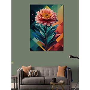 Kanvas Tablo Pembe Çiçek Ve Desenler