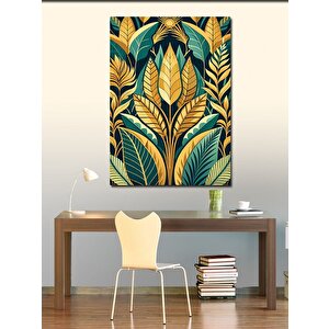 Kanvas Tablo Yeşil Sarı Yapraklar 100x140 cm