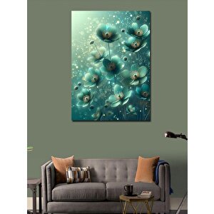 Kanvas Tablo Yeşil Çiçekler 70x100 cm