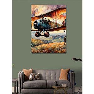 Kanvas Tablo Tek Pervaneli Uçak 100x140 cm