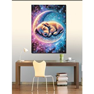 Kanvas Tablo Ayda Uyuyan Köpek 100x140 cm