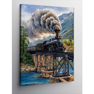 Kanvas Tablo Retro Tren Ve Köprü