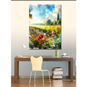 Kanvas Tablo Çiçeklerve Tarla 100x140 cm