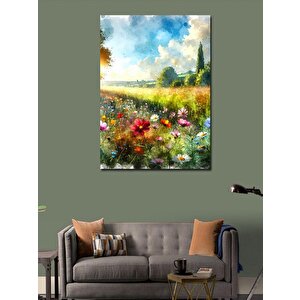 Kanvas Tablo Çiçeklerve Tarla 100x140 cm