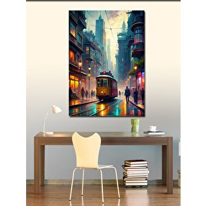 Kanvas Tablo Tramvay Ve Gün Batımı 70x100 cm