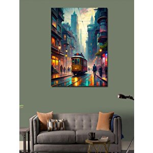 Kanvas Tablo Tramvay Ve Gün Batımı 70x100 cm