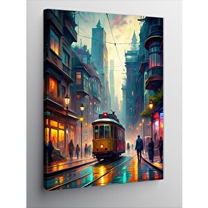Kanvas Tablo Tramvay Ve Gün Batımı