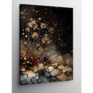 Kanvas Tablo Altın Sarısı Çiçekler 100x140 cm