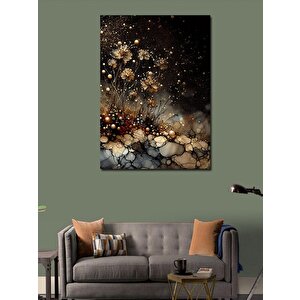 Kanvas Tablo Altın Sarısı Çiçekler 100x140 cm