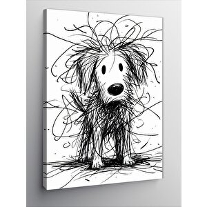 Kanvas Tablo Karakalem Köpek 70x100 cm