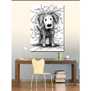 Kanvas Tablo Karakalem Köpek 100x140 cm