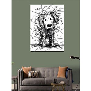 Kanvas Tablo Karakalem Köpek 100x140 cm