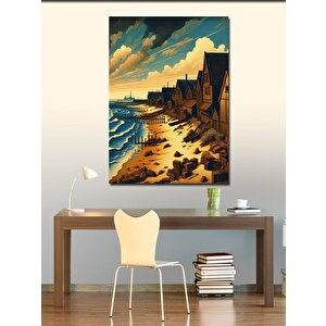 Kanvas Tablo Deniz Kenarındaki Evler 100x140 cm