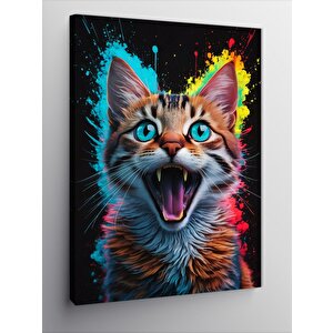 Kanvas Tablo Bağıran Kedi