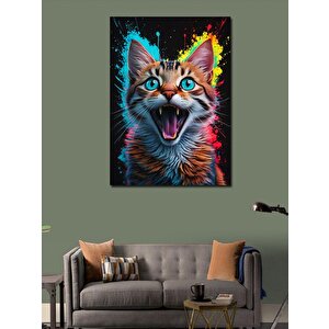 Kanvas Tablo Bağıran Kedi