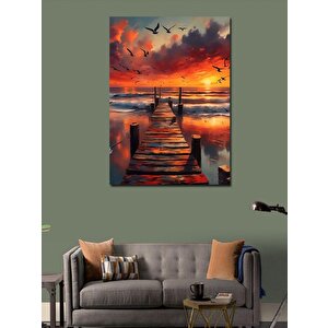 Kanvas Tablo İskelede Gün Batımı 70x100 cm