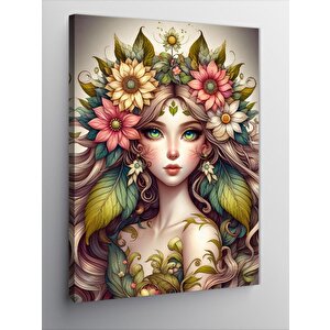 Kanvas Tablo Çiçek Saçlı Kadın 100x140 cm