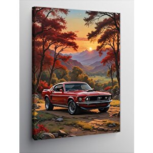 Kanvas Tablo Kırmızı Klasik Araba 70x100 cm