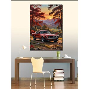 Kanvas Tablo Kırmızı Klasik Araba 70x100 cm