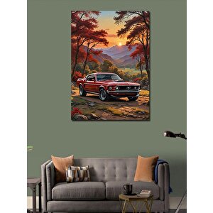 Kanvas Tablo Kırmızı Klasik Araba 70x100 cm